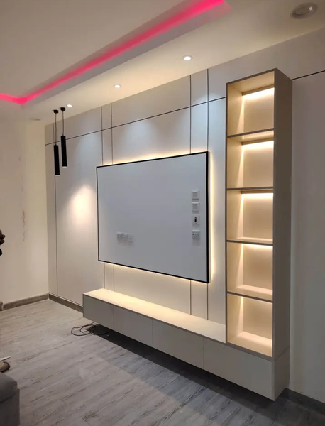 Meuble TV mural moderne avec éclairage LED