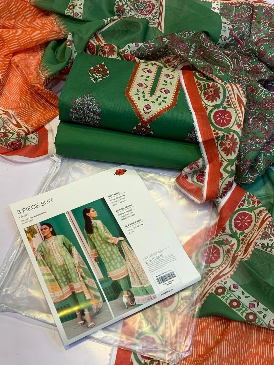 3 pc lawn suit 4 colours available dc free