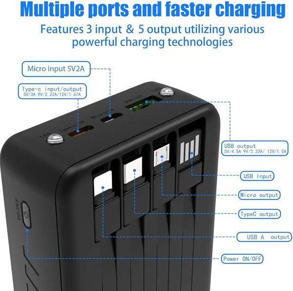 30,000mAh portable power bank