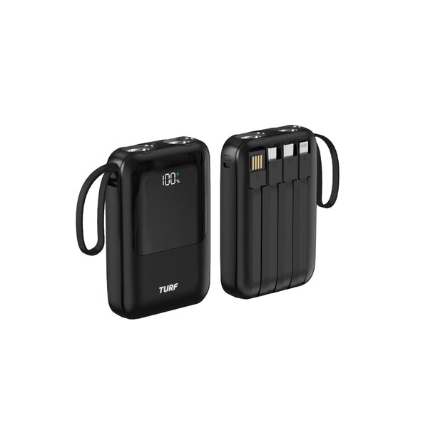 10,000mAh Power Bank with inbuilt cables