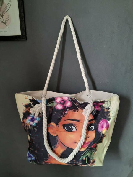 Sac de plage en toile colorée