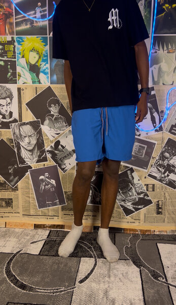 Short de sport bleu pour homme