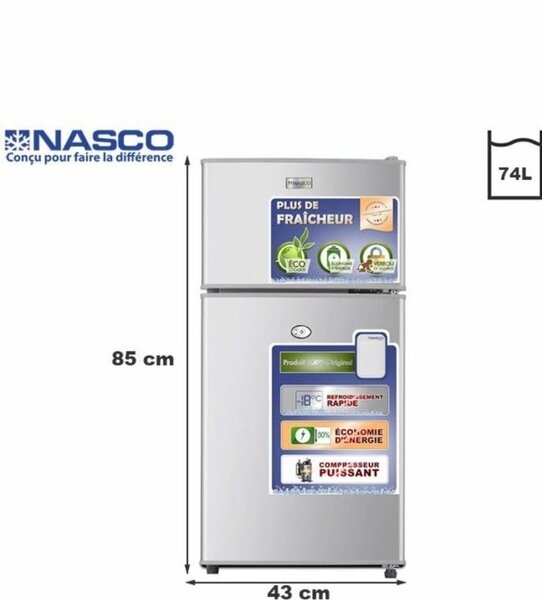 Réfrigérateur NASCO 74L - Compact et Économe