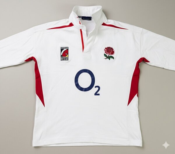 Maillot de rugby blanc rouge