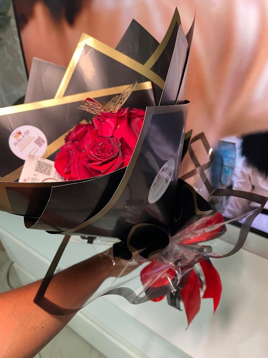 Bouquet de roses naturelles