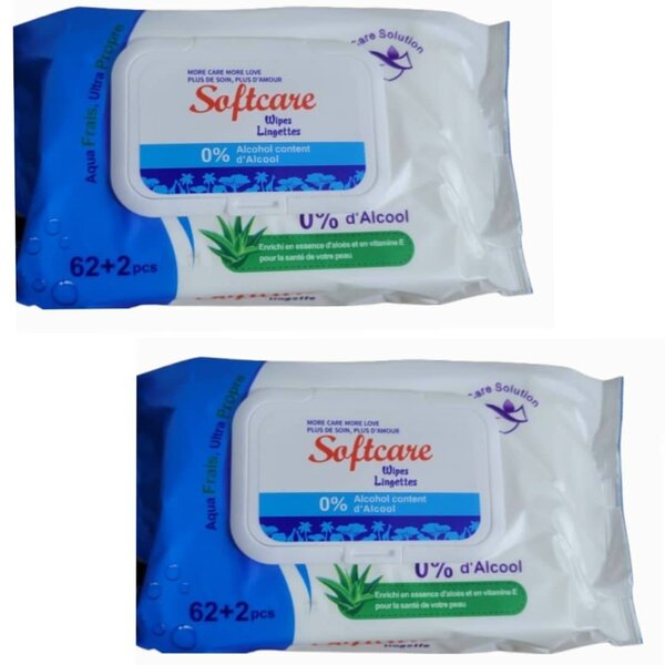 Lingette à feuille douce et parfaite - softcare 64 pièces