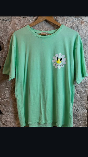 T-shirt en coton vert "Good Vibes"