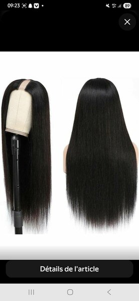 Perruque lisse longue noire