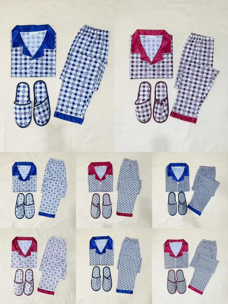 Pyjama en coton avec pantoufles