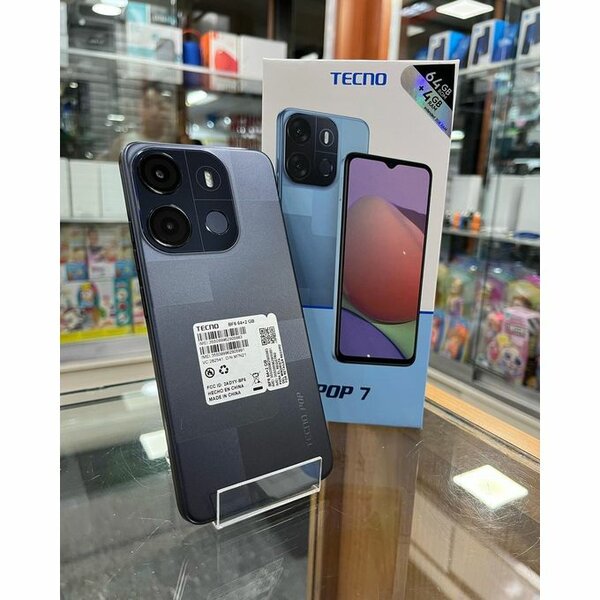 Tecno POP 7 - 6.6" HD - 64GO ROM- (2+2)GO RAM - 13Mpx -5000mAh -N