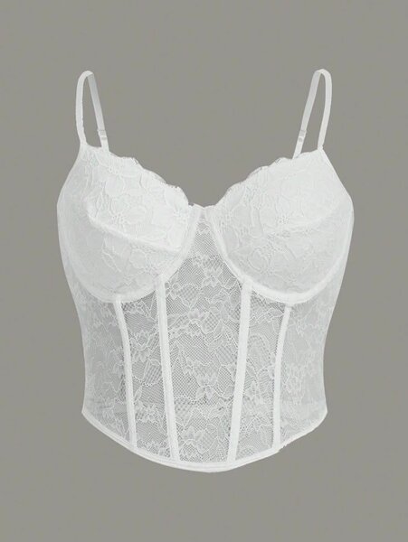 Bustier en dentelle blanc