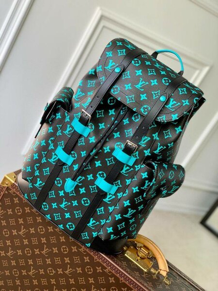 Sac à dos Louis Vuitton noir et turquoise