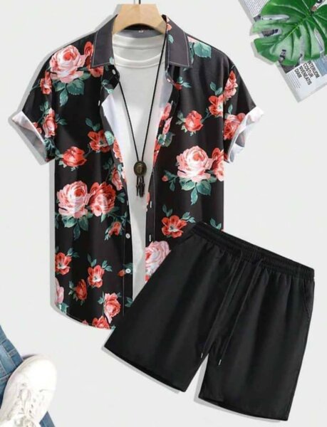 Men's  Button Short Sleeve Shirt