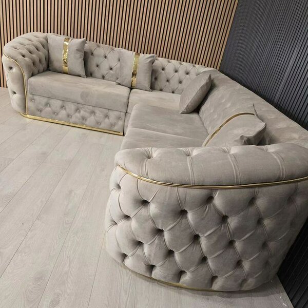 Canapé d'angle en velours élégant