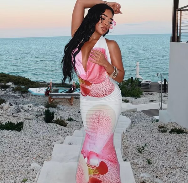 Robe longue d'été florale