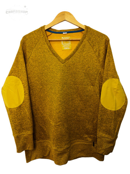 Pull-over jaune avec coudières