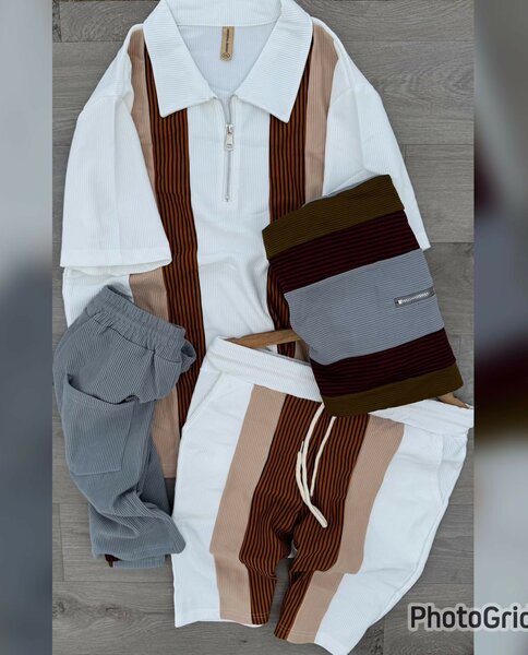 Tenue décontractée rayée homme
