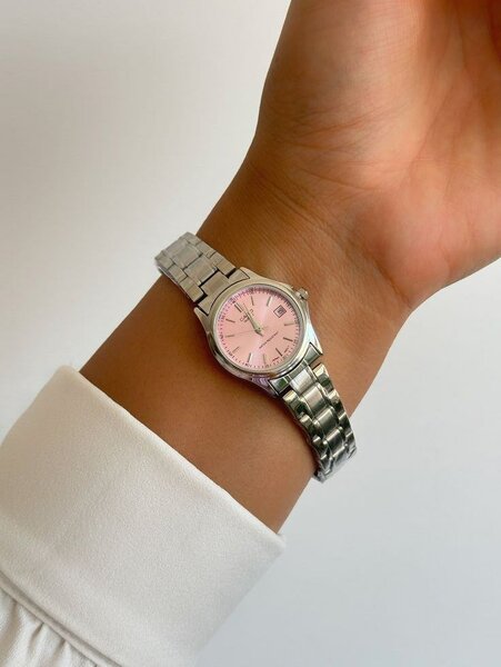 Montre femme argent cadran rose