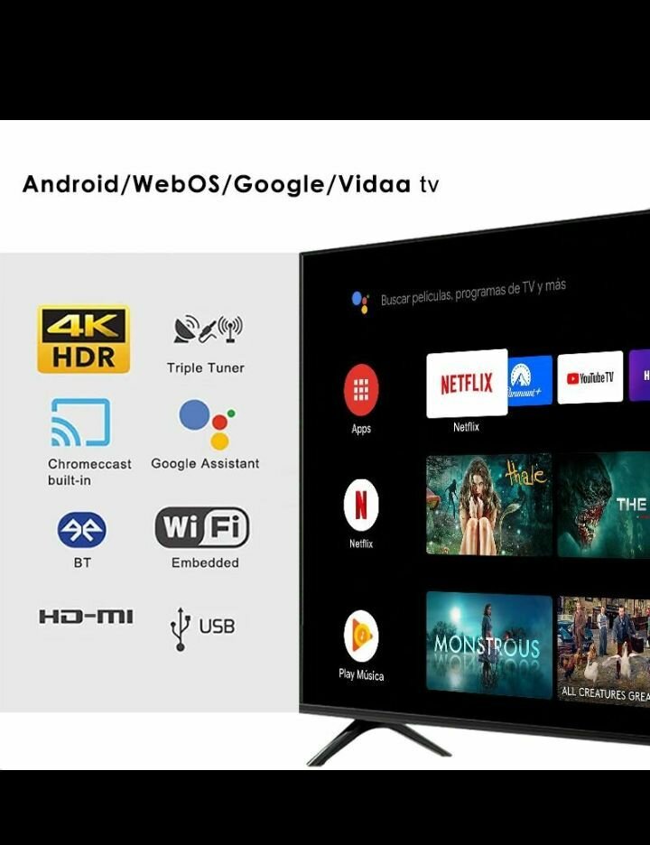 Téléviseur Intelligent 4K HDR Android