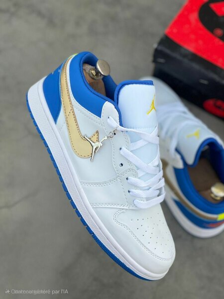 Baskets Air Jordan blanches et bleues