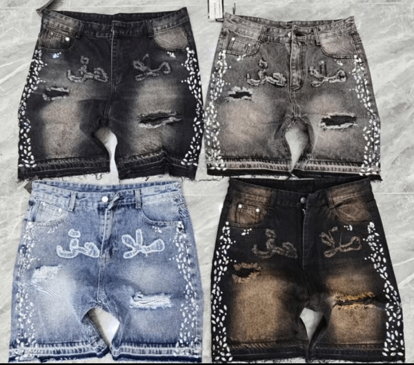 Shorts en denim graffiti