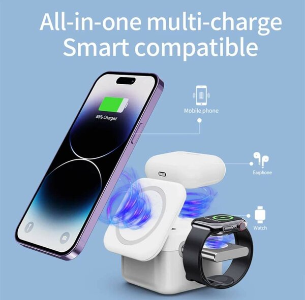 Station de charge sans fil 3-en-1