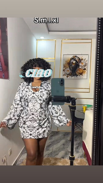 Robe Mini Évasée Motifs