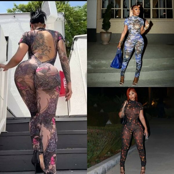 Combinaison moulante à motifs