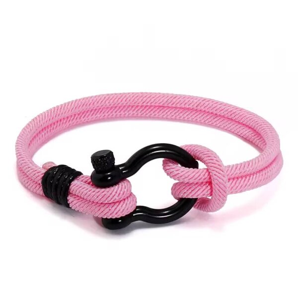 Bracelet en corde rose chic