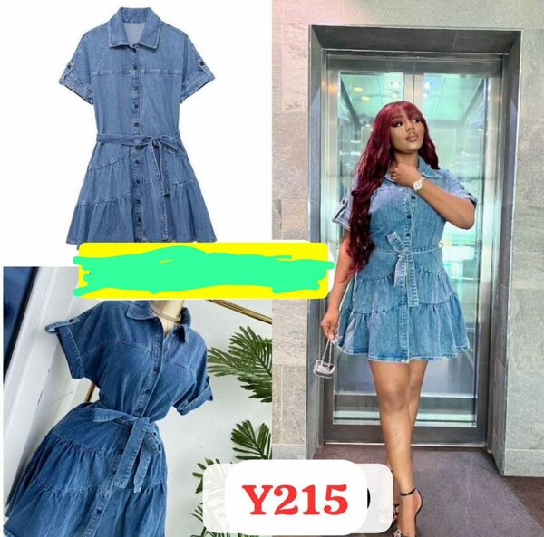 Robe en jean à ceinture