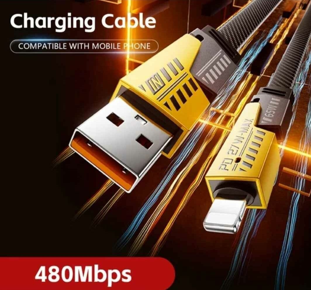 Câble Solide 4 en 1 - Bout en métal - 64w USB Type-C lightn