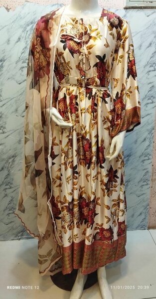 Printed maxi , dupatta, tarozer dc free