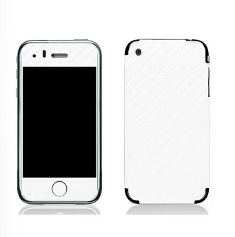 Iphone 3Gs White Carbon Fiber Texture Mobile Skin