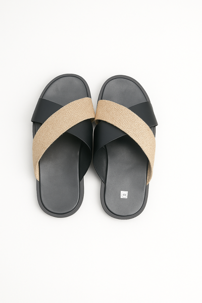 Sandales croisés en jute