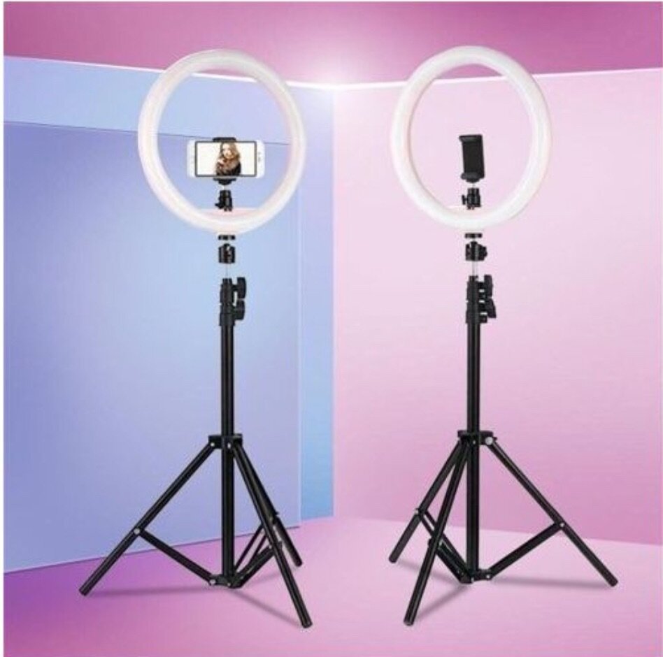 GlowBeam Bluetooth Makeup Ring Light - Black
