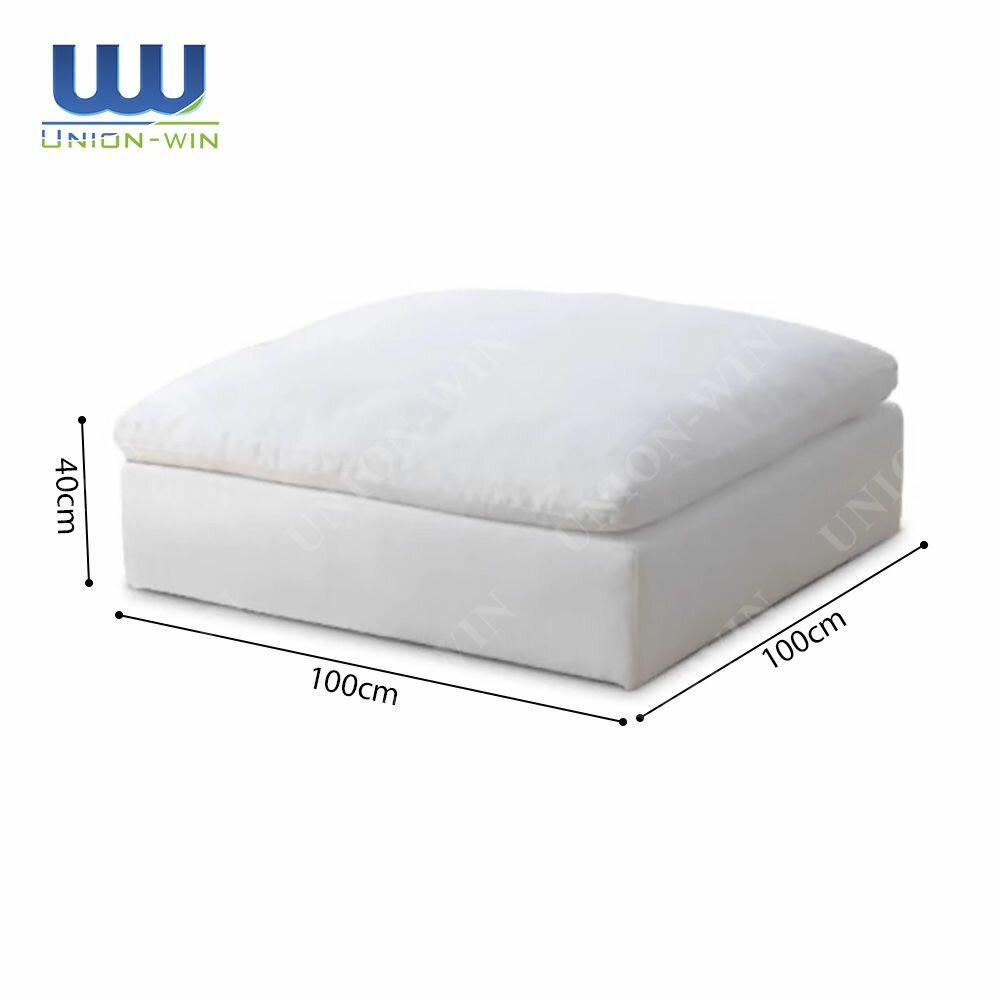 Canapé d'angle UNION-WIN en cuir blanc