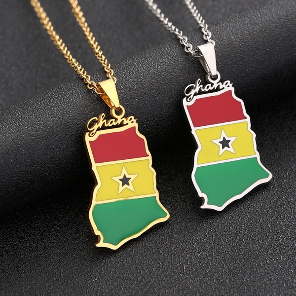 Collier Pendentif Carte Ghana