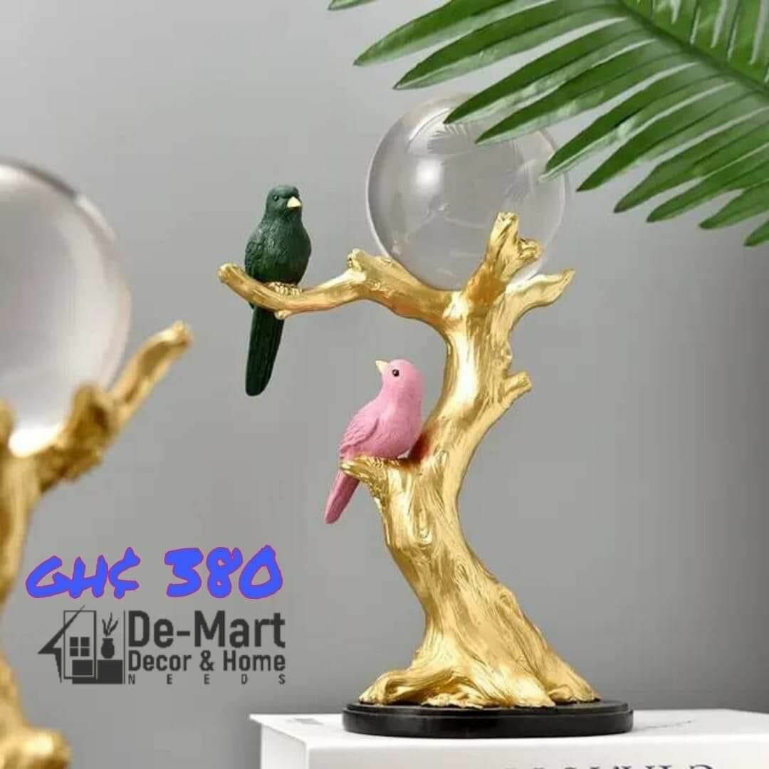 CRYSTAL BALL BIRD TREE ORNAMENT
