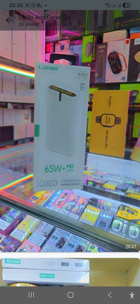 Chargeur portable 65W PD 10000mAh