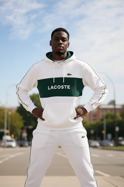 Sweat à capuche Lacoste homme blanc