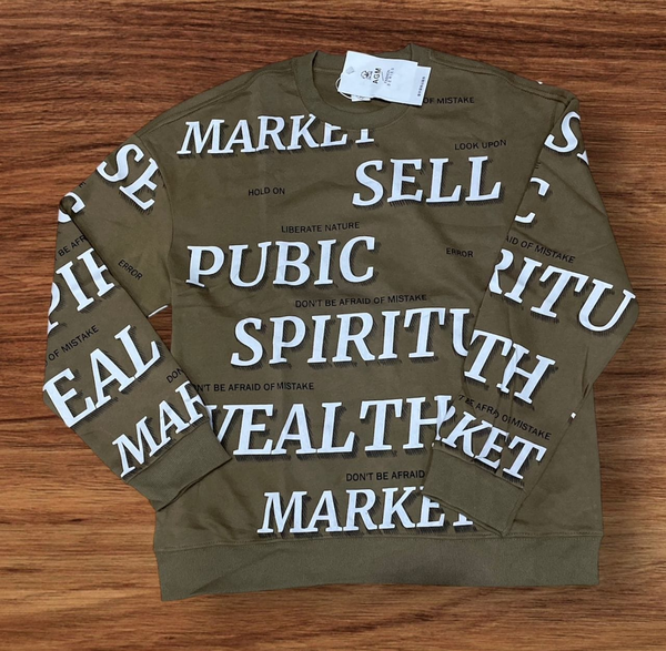 sweatshirt with khaki print