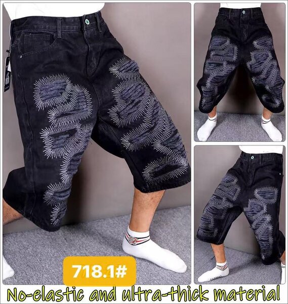 Bermudas en jean noir épais