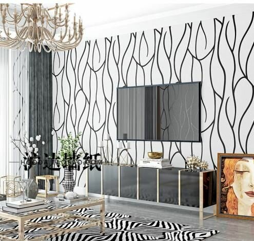 Papier peint moderne en noir et blanc