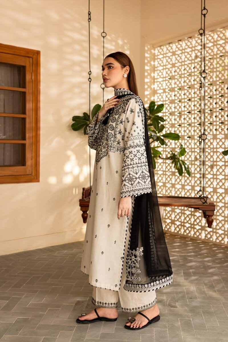 Cotton Embroidered 3pcs suit