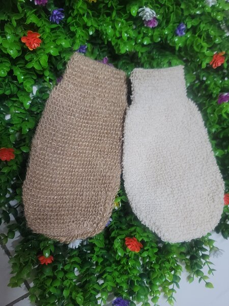 Gants de gommage en fibre