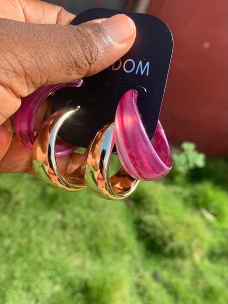 Light weight earrings (purple, sea blue, pink & gold)