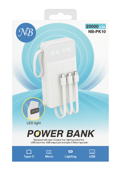 Batterie externe 20000mAh LED