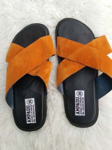 Sandales plates orange