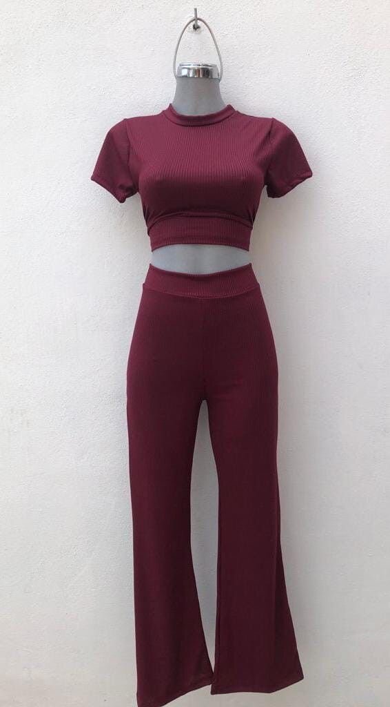 Ensemble survêtement côtelé élégant