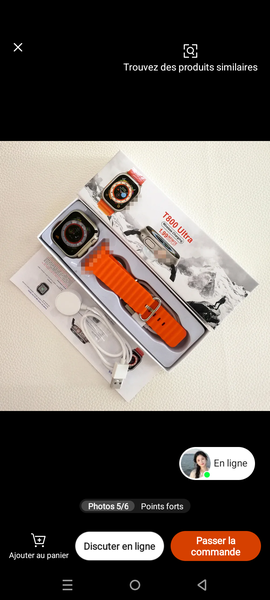 Montre Intelligente T800 Ultra